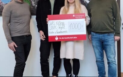 Scheckübergabe über 1000€ für die GWRS Kißlegg