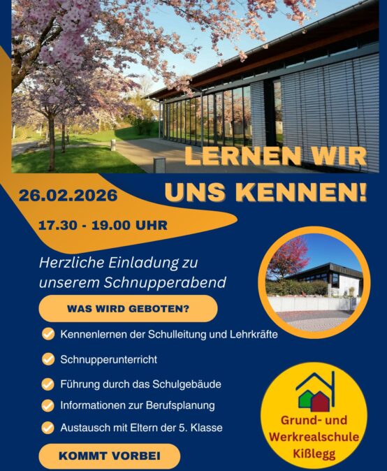 Herzliche Einladung zum Schnupperabend an der WRS